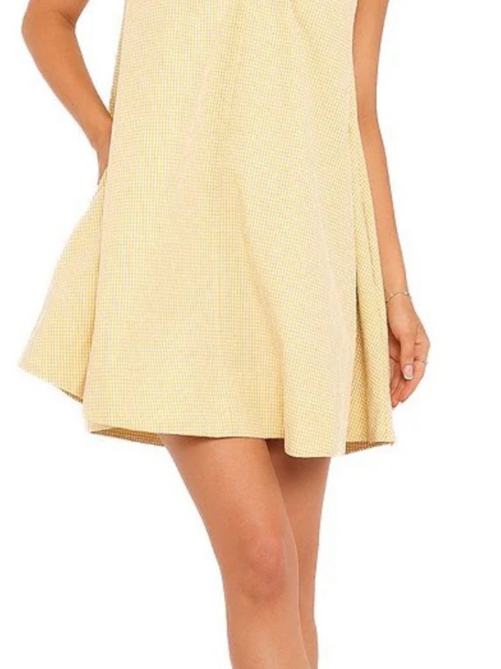 Petal & Pup Yellow Gingham Swing Mini Dress - Lightweight size med
